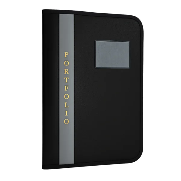 Silver PU Leather A4 File Folder