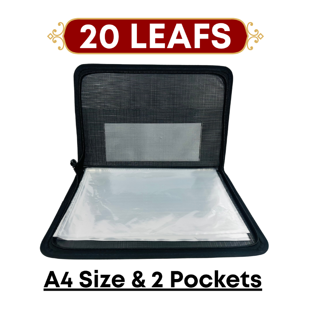 Silver PU Leather A4 File Folder - Image 4