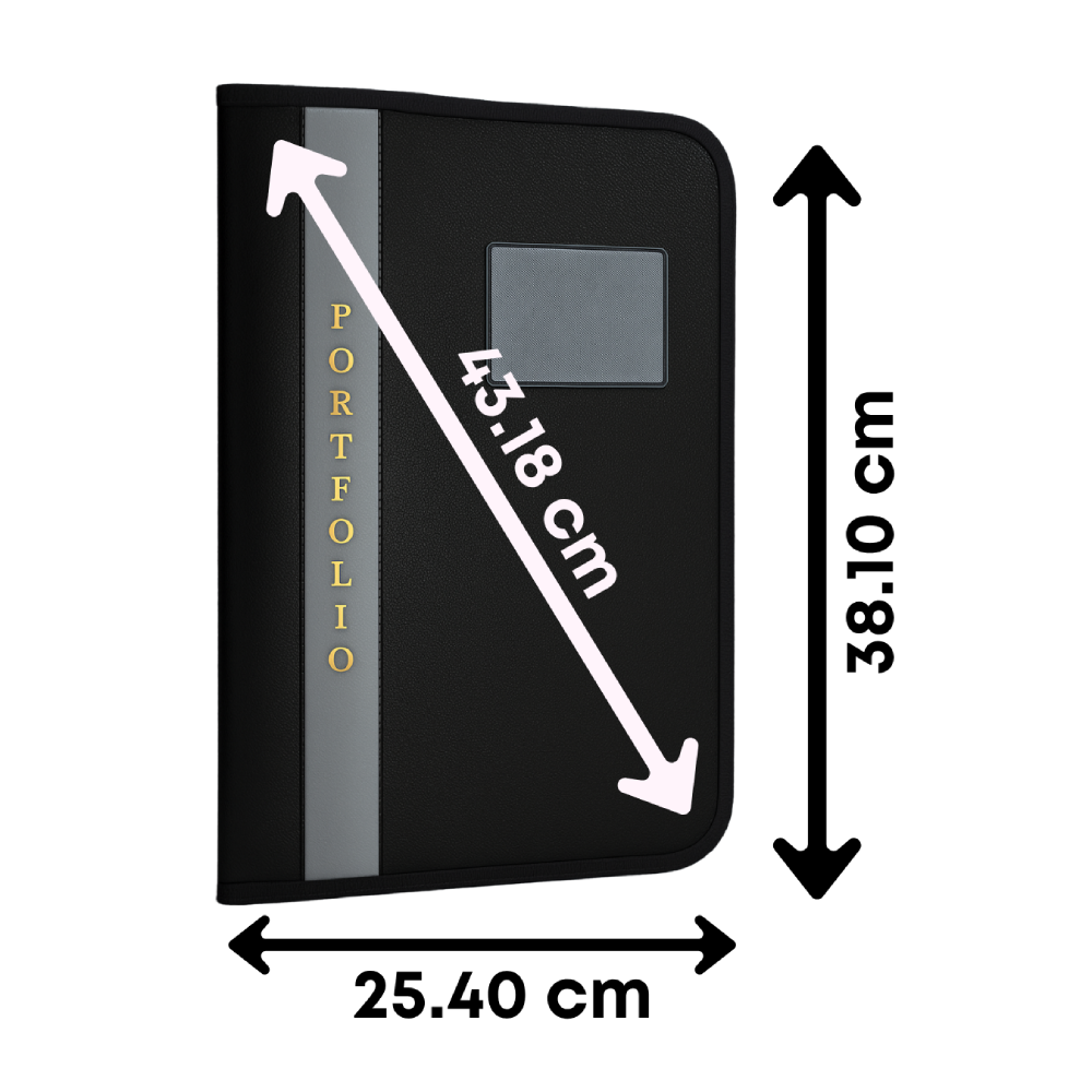 Silver PU Leather A4 File Folder - Image 2